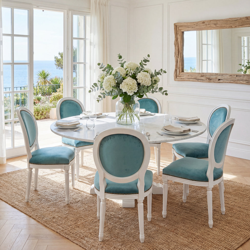 La chaise à manger 'Louis XVI' | Bois de hêtre massif blanc