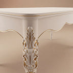 The 'Venere' Gold Edition Dining Table | White Solid Beech Wood & Gold Accents