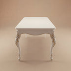 The 'Venere' Gold Edition Dining Table | White Solid Beech Wood & Gold Accents