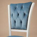 La chaise à manger 'Venere' Édition Or | Bois de hêtre massif blanc & Velours capitonné