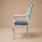 The 'Venere' Gold Edition Dining Armchair | White Solid Beech Wood & Tufted Velvet